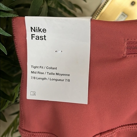 Brand New Nike Fast Running Leggings Mid Rise 7/8 Length Tight Fit Workout Gym - Picture 10 of 16